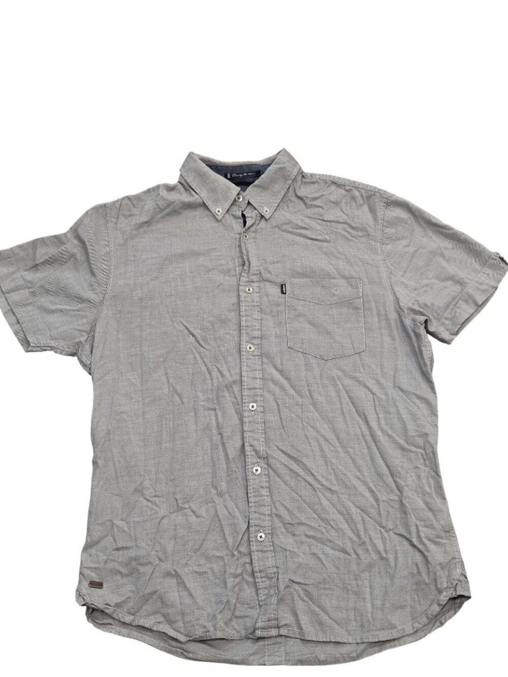 Le Shark Mens Short-Sleeve Button-Up Shirt Gray Large
